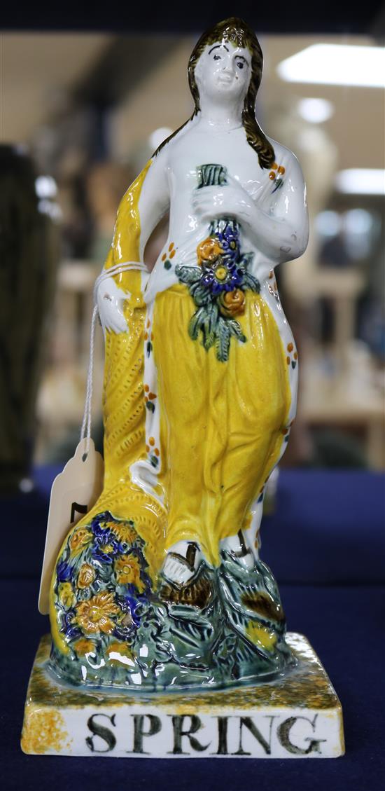 A pearlware figure of Spring, 22cm.